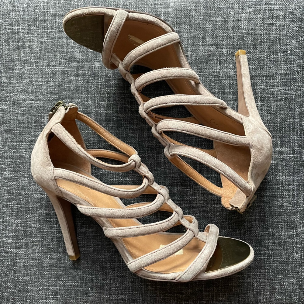 Coach suede high heel sandals
